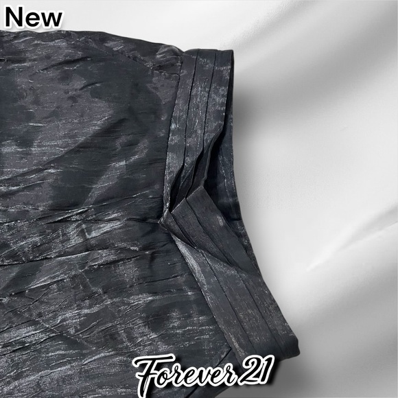 New Forever 21 Satin Split-Hem Palazzo Pants Black - Picture 9 of 10